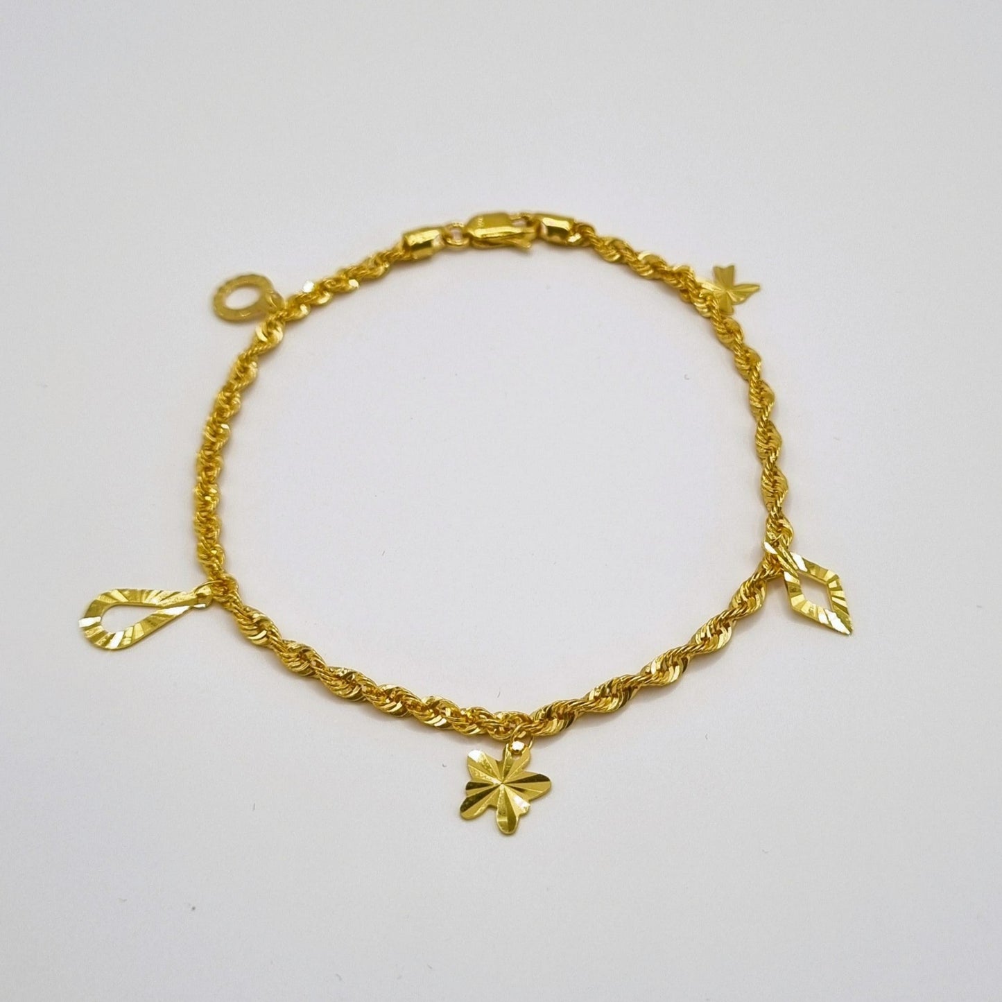 22k solid gold charm bracelet