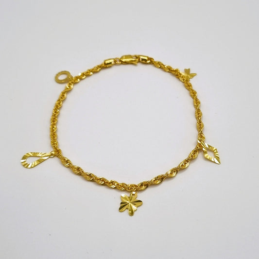 22k solid gold charm bracelet