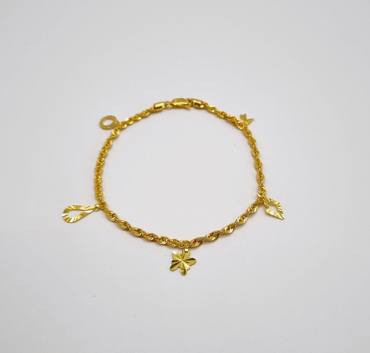 22k solid gold charm bracelet