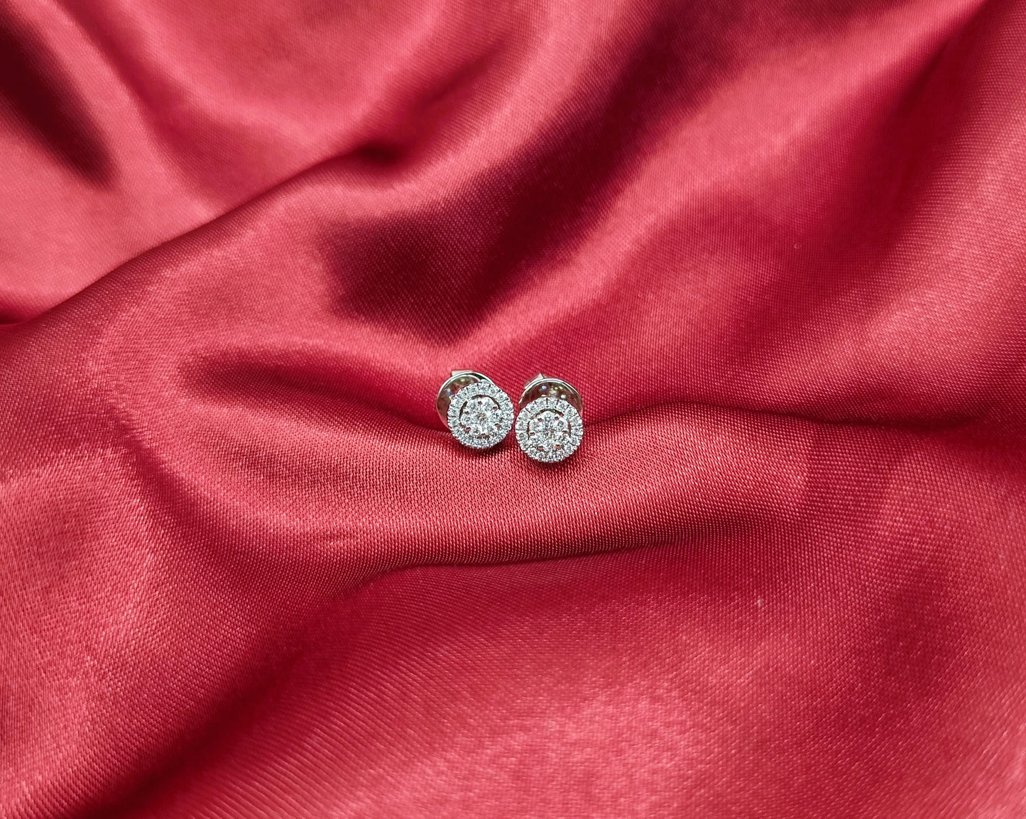 18k white gold real diamond earrings