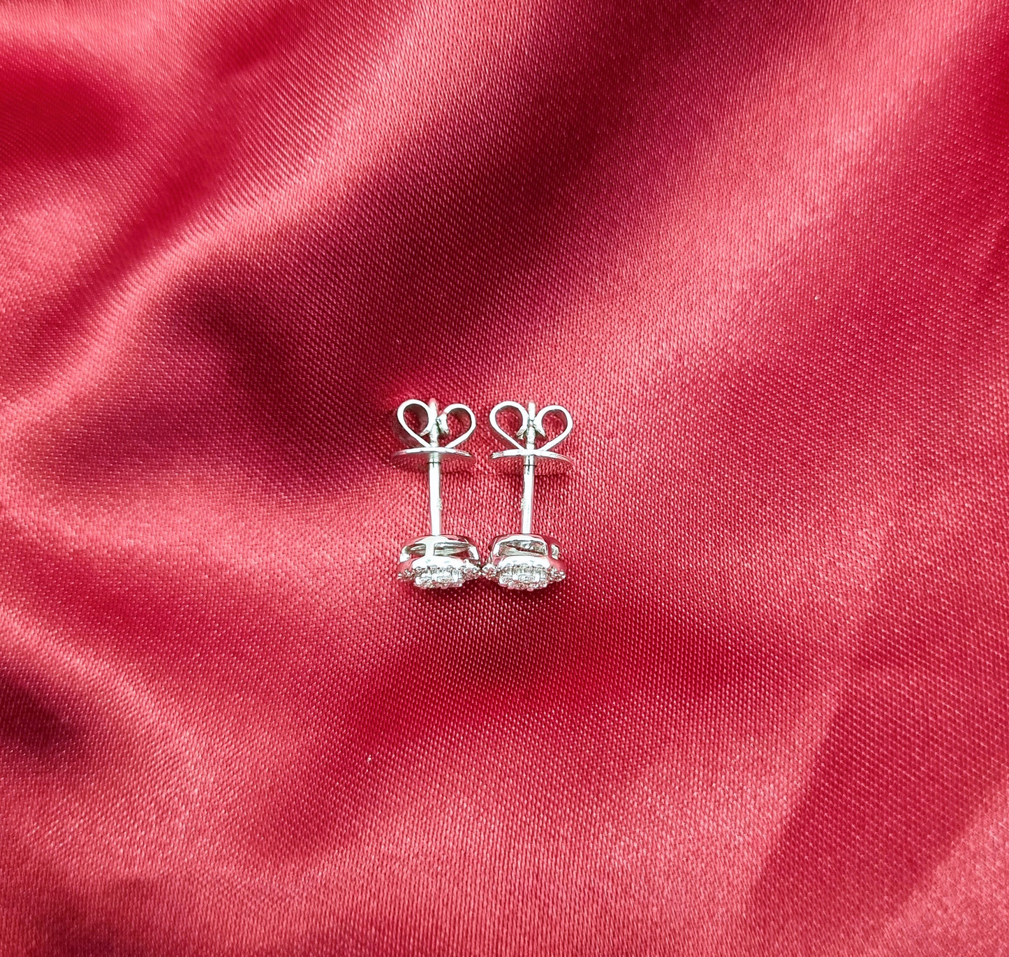 18k white gold real diamond earrings