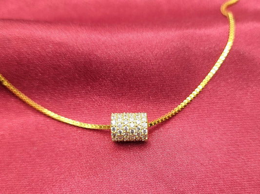 22k solid gold studded barrel charms pendant only