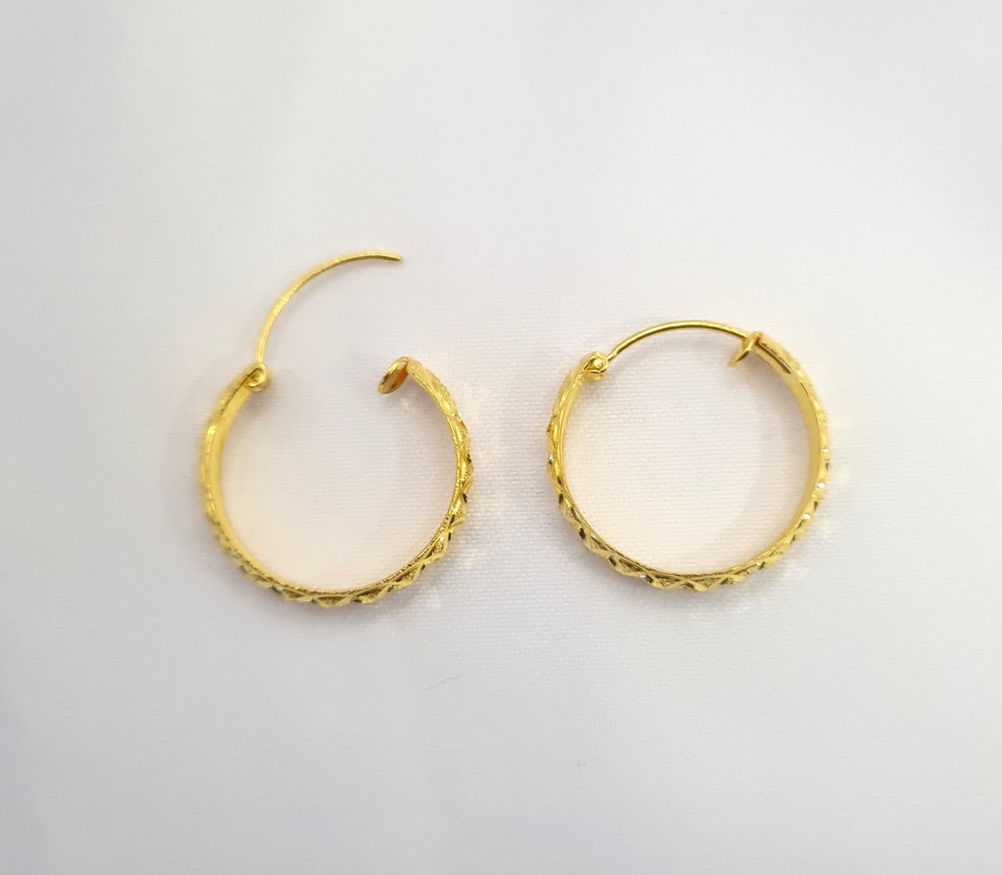 22k solid gold hoops earrings, gift earrings, gift for her