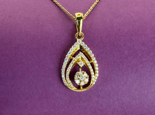 22k solid gold studded pendant only