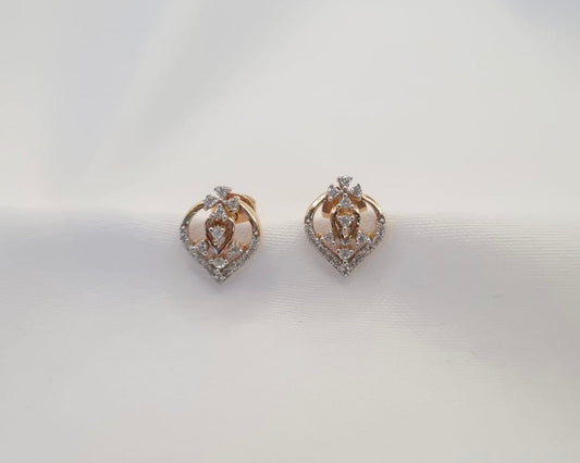 22k solid rose gold designer earrings