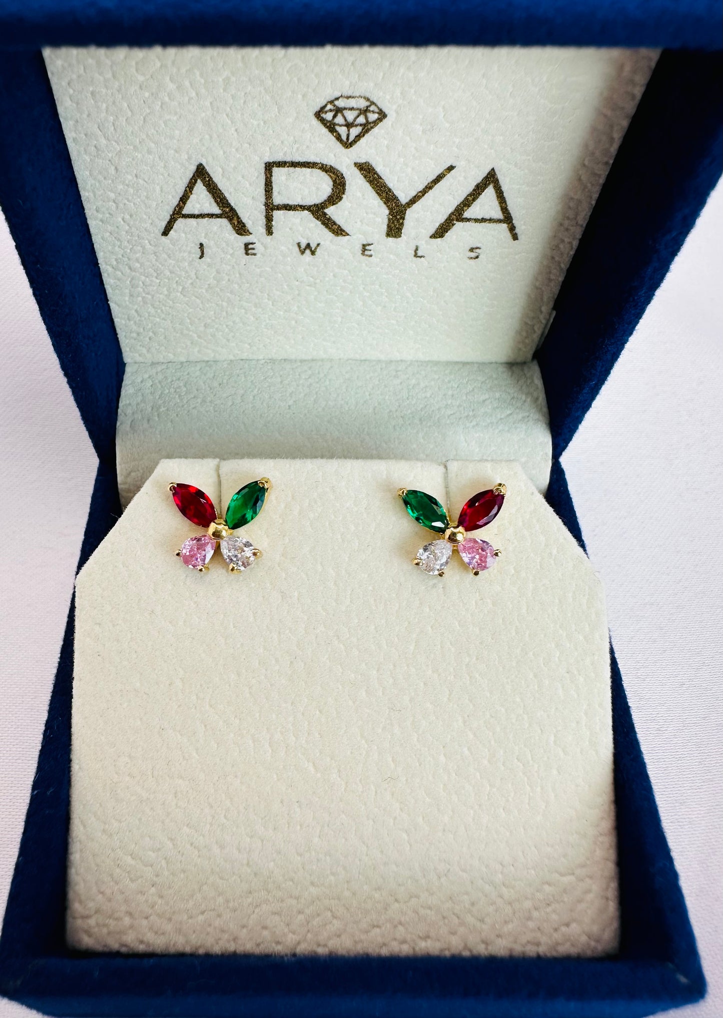 22k butterfly earrings