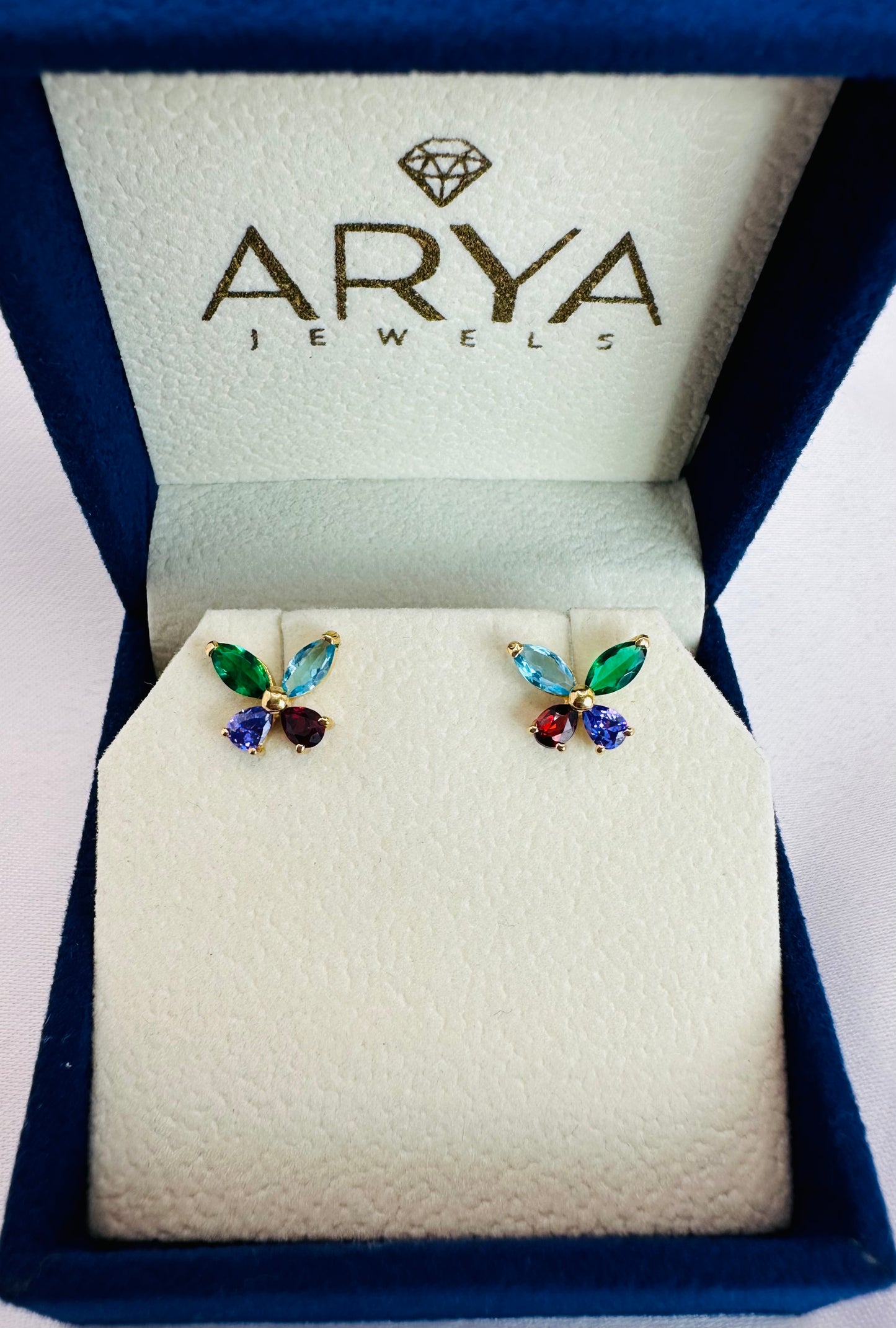 22k butterfly earrings