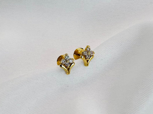 22k solid gold flower earrings