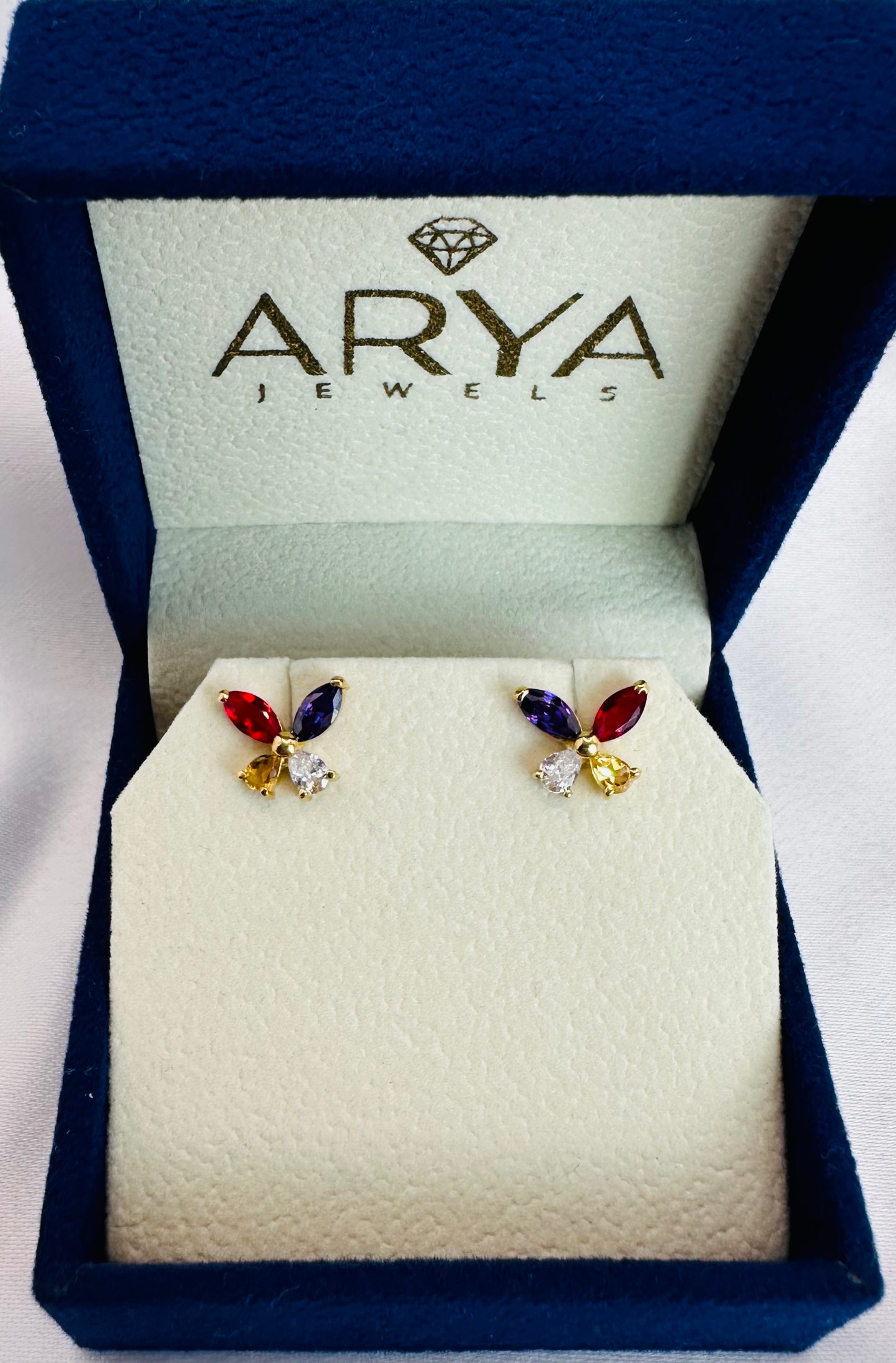 22k butterfly earrings