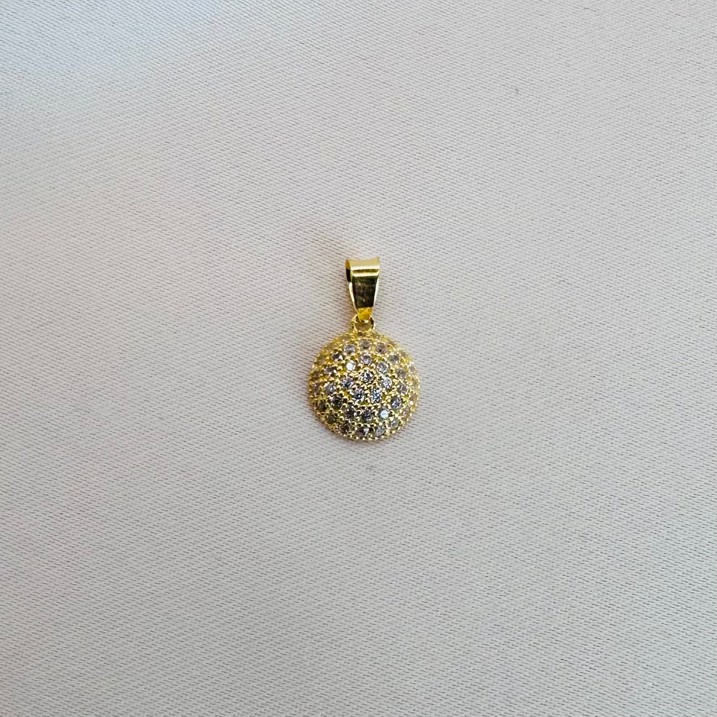 22k solid gold round studded earrings and pendant charm only