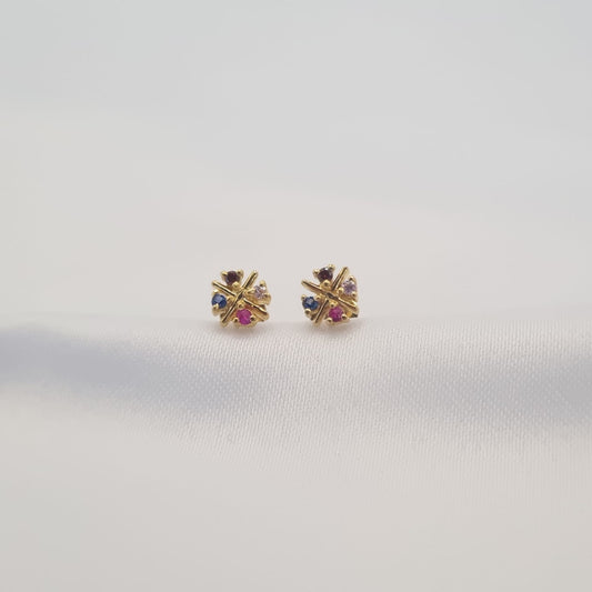 22k solid gold muti colour earrings