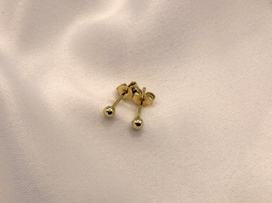 18k solid gold ball earrings, globe earrings