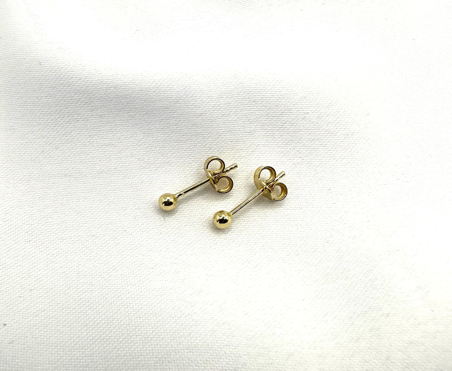 18k solid gold ball earrings, globe earrings