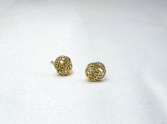 18k solid gold twisted earrings