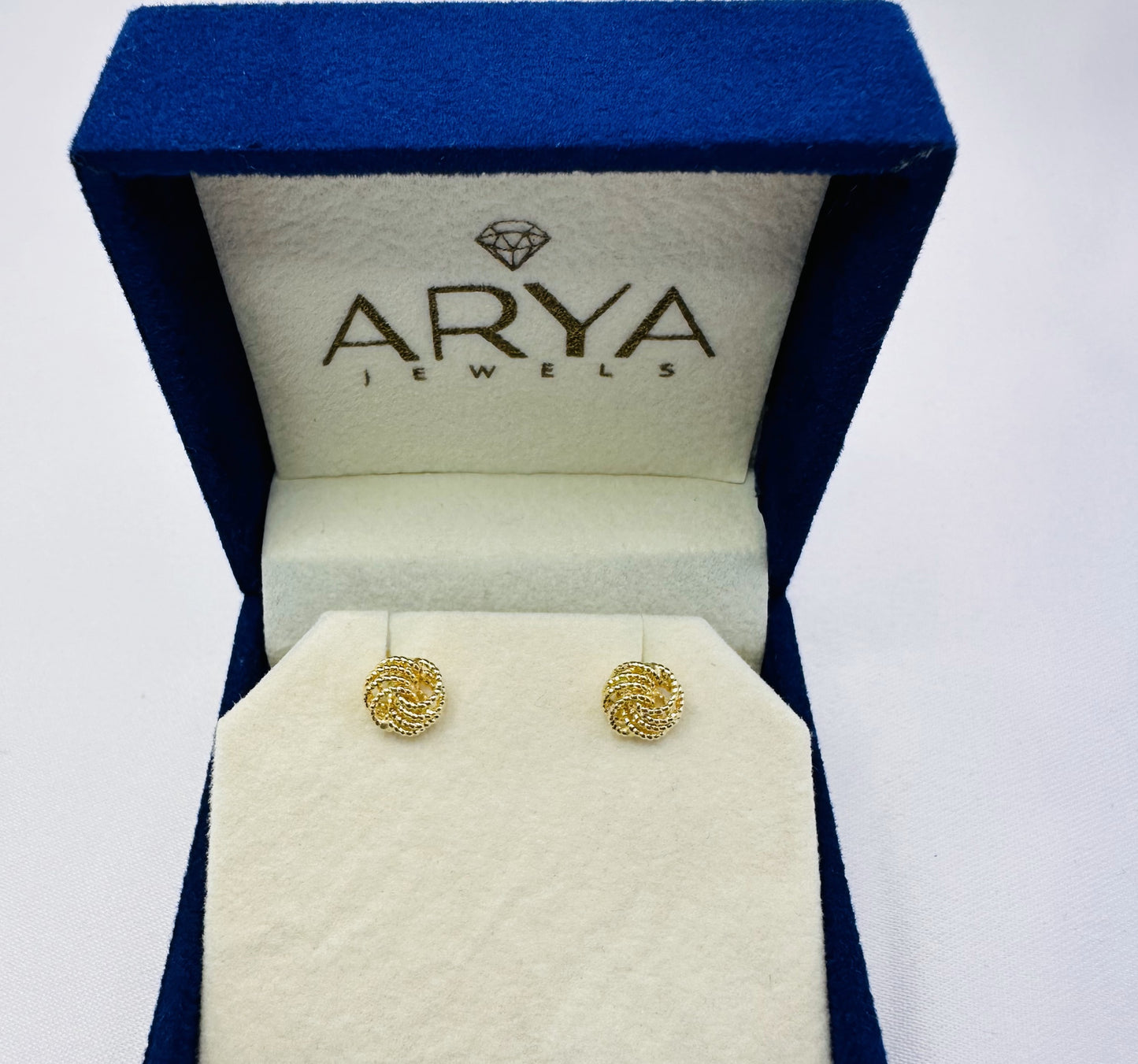 18k solid gold twisted earrings