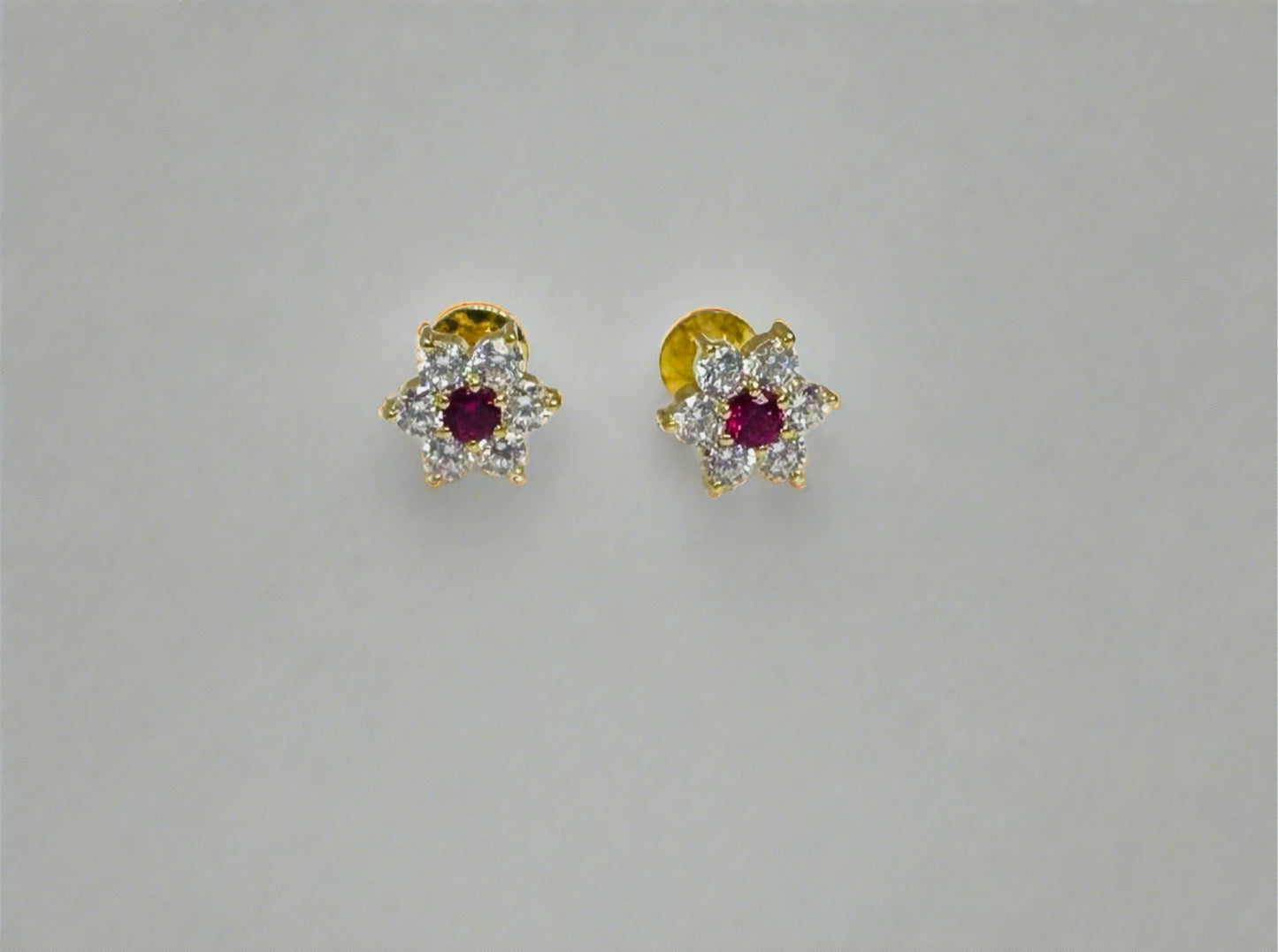 22k solid gold flower earrings